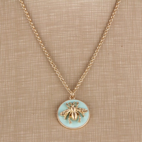 Brand Bee Round Drop Glaze Green Necklace - Picture 4 of 4
